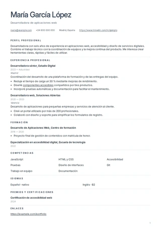 Plantilla Limpio, con bloques de información y amplio espacio blanco